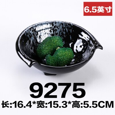 Trekantet suppebolle japansk dyp tallerkensuppefat gryterett med plastdessertfat: Stil 06
