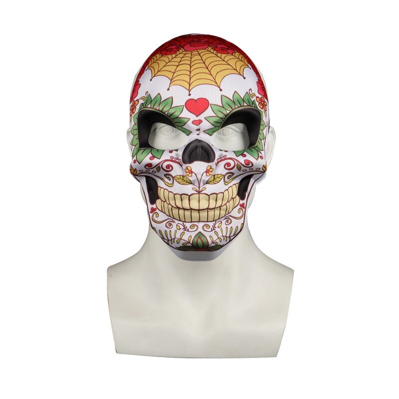 7 Type Halloween mexicain jour de la mort crâne imprimer doux masques hommes mascarade barre fête Cosplay accessoire avec ficelle élastique: E0204-g