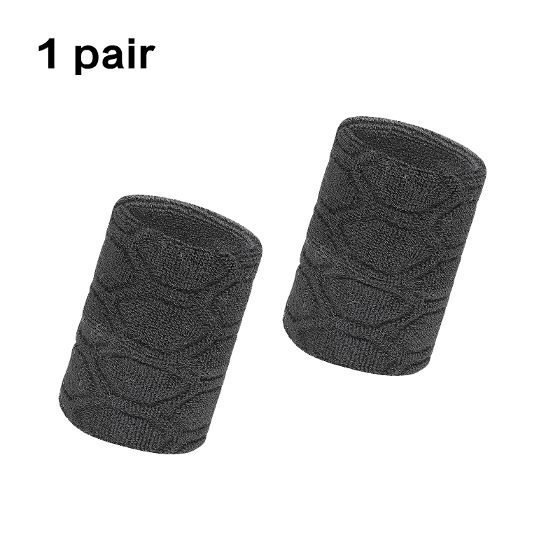 1 paio di braccialetti elastici in cotone supporto per polso da cestino avvolge gli uomini bambini palestra fitness Powerlifting tennis assorbimento del sudore: Grigio scuro