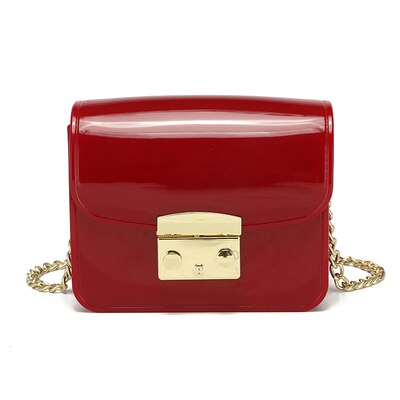 Colorful Summer Girls Mini PVC Jelly Purse Fit for Both Adult and Children Women Cross Body Chain Bags Baby: dark red