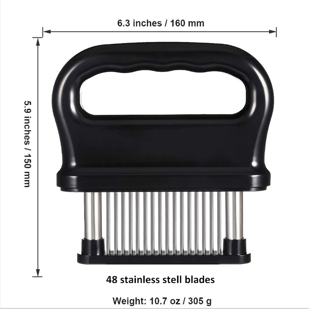 Ablandador de carne 48 cuchillas herramienta de acero inoxidable para ablandar carne pavo filete de pollo cerdo navidad juego de cocina: E