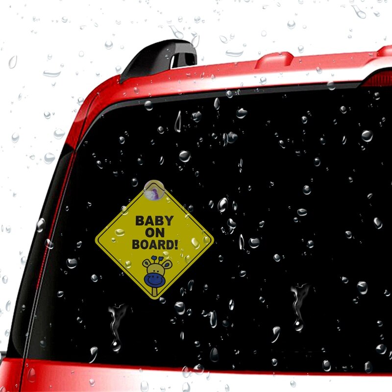 Auto Sticker Baby Aan Boord Waarschuwing Veiligheid Teken Sticker Decal Met Sucker Voor Car Vehicle Window Sticker Auto Accessoires Styling