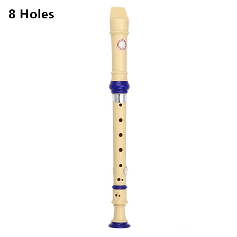 1 stück verstellbare 6/8- loch-sopranflöte, langflöte, aus ungiftigem abs-kunststoff, blockflöte, klarinette, anfängerflöte, holzblasinstrumente: 8 löcher weiß