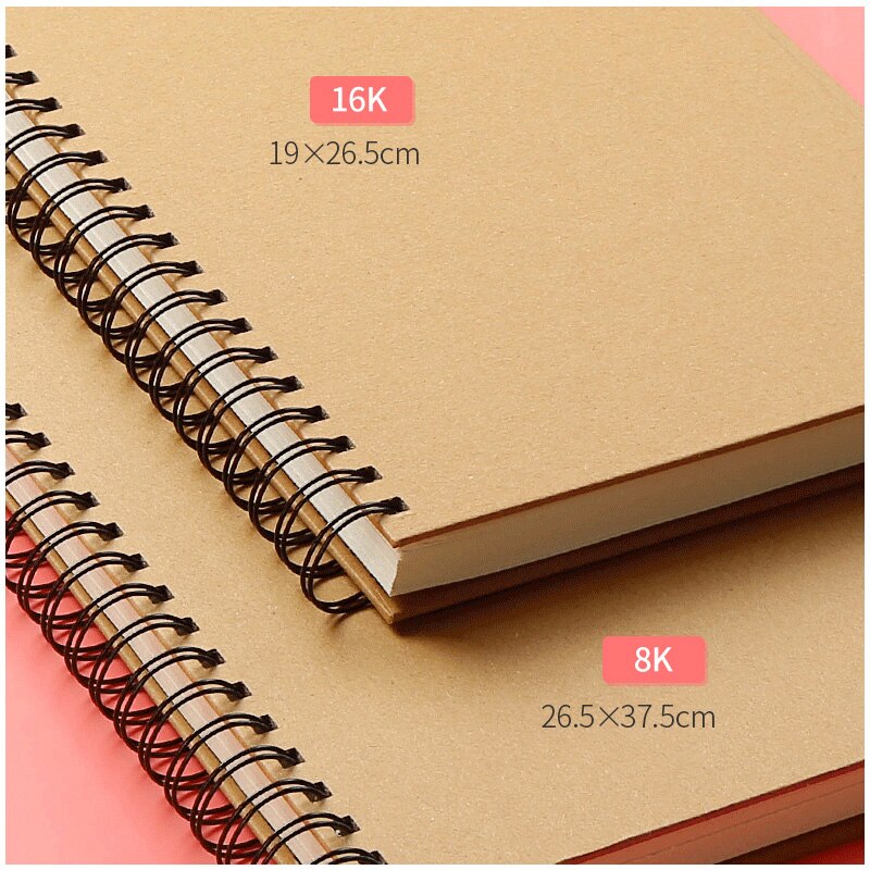 8K 16K Sketchbook Thicken Kraft Paper Notebook Sketch Painting Diary Journal Student watercolor Note Pad Book Memo