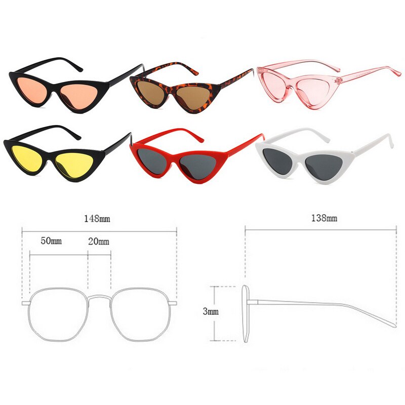 Retro Sunglasses UV400 Small Triangle Sunglasses Camping Sun Shades Ladies Trending Eyewear Outdoor Driving Glasses