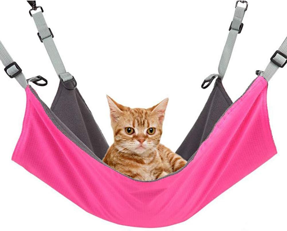 Forniture per animali domestici amaca piccola gatto letto sospeso amaca per gatti giapponese ottavino letto da campeggio per animali domestici a doppio strato per cani e gatti: rosa rosso