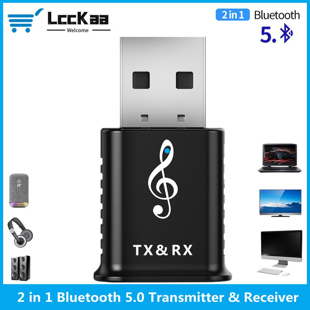 USB Bluetooth 5.0 Adapter Empfänger Sender für PC Computer Rezeptor Laptop Kopfhörer Auto Audio Drucker Daten Dongle Empfänger