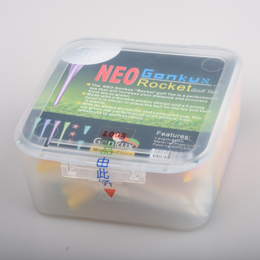 40 Stks/doos Golf Golf Tee Plastic 85Mm Onbreekbaar Plastic Golf Tees Duurzaam Stabiele Tees Golfbal Houder