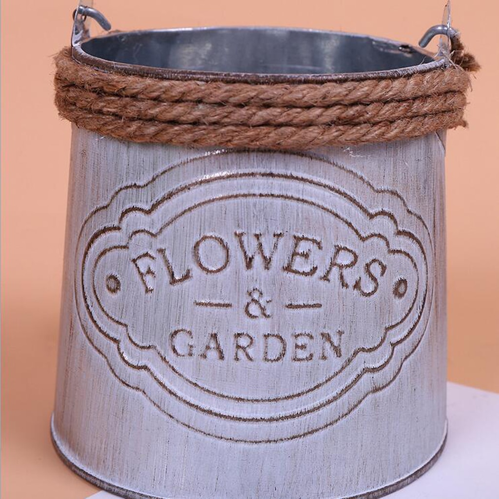 Metal Home Decor Bucket For Gardening Or Floral Arrangements