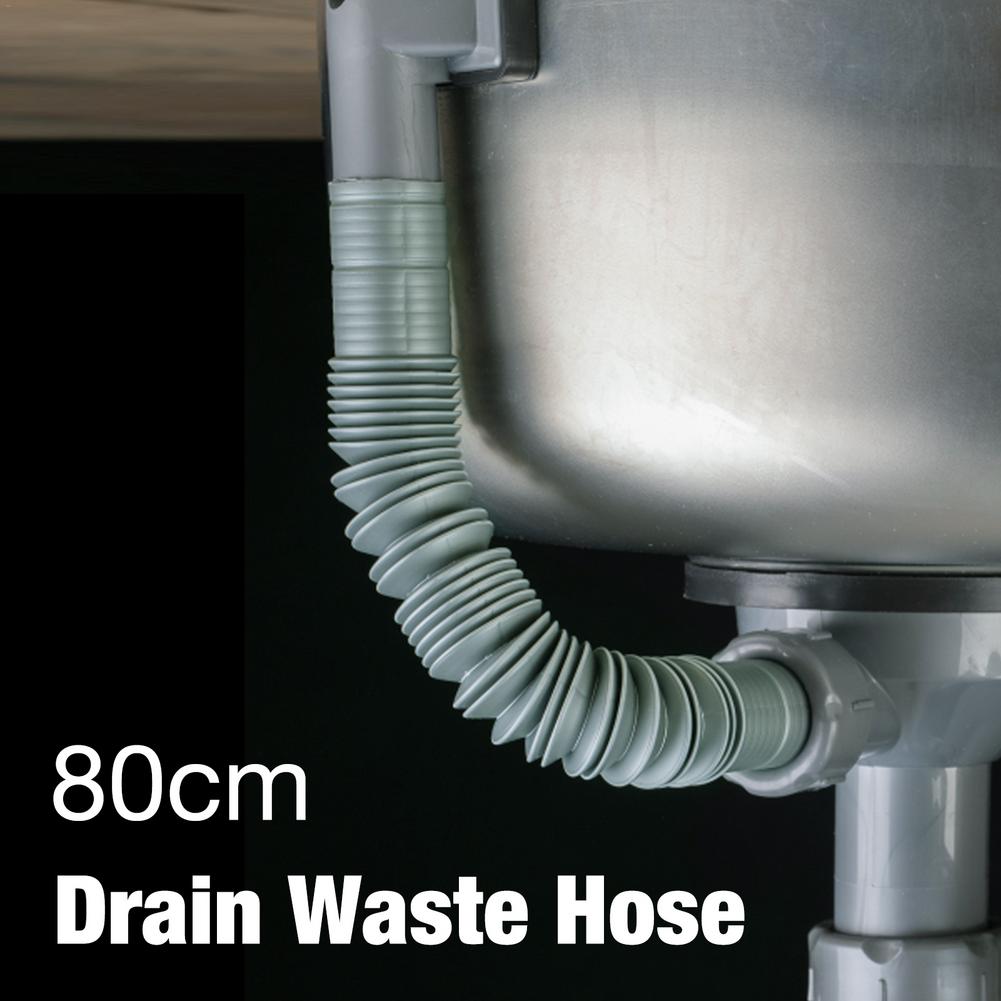 80cm Telescopic Drains PVC Drain Hose Washbasin Deodorant Drain Pipe Kitchen Sink Drain Pipe For Wash Machine Dishwasher Air Con