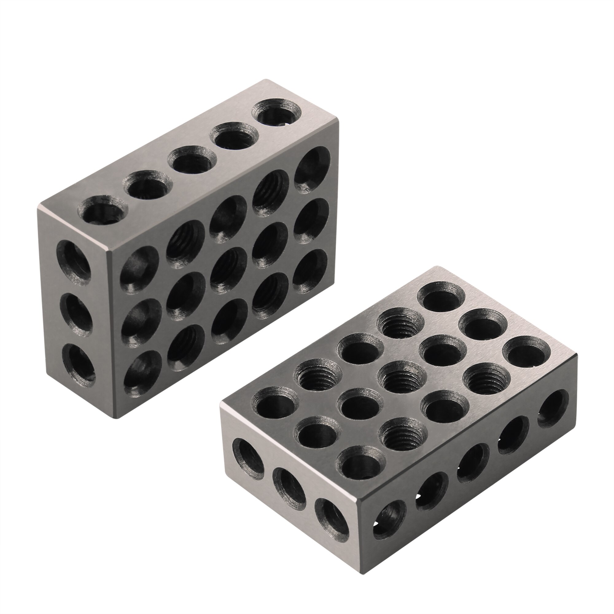 2pcs/pair 23 Holes Precision 25-50-75mm Blocks Gauge Hardened Steel Parallel Block Set Matched Machinist Milling Tool
