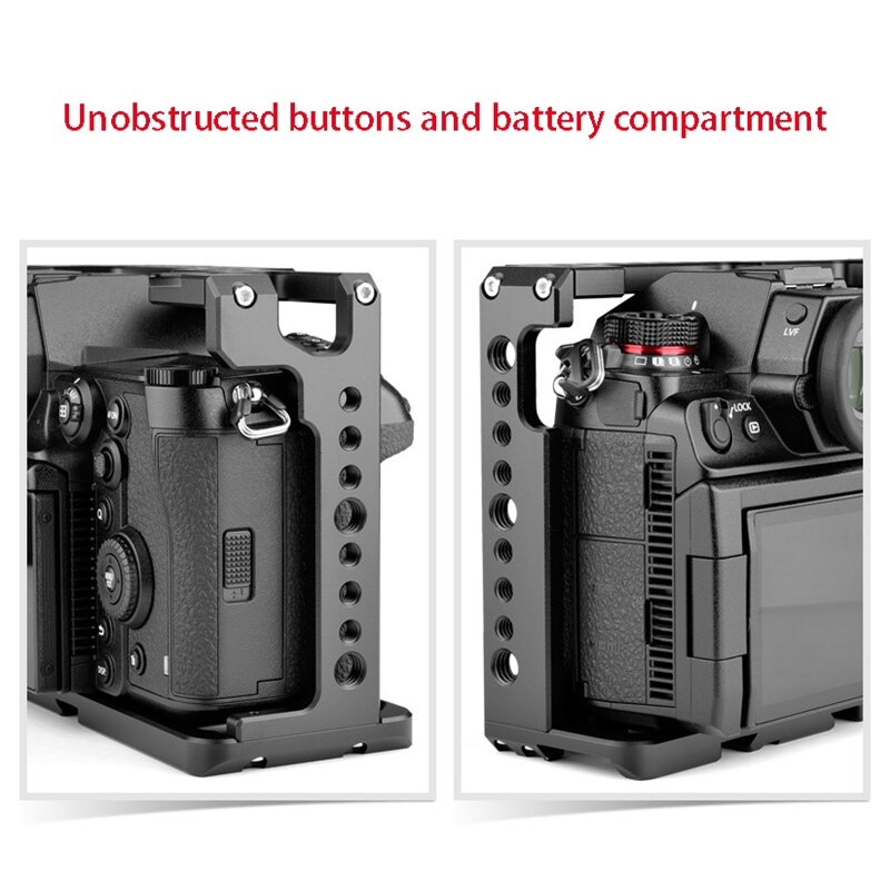 Camera konijnenkooi voor panasonic s-serie fotografie camera konijnenkooi spiegelreflexcamera met handvat