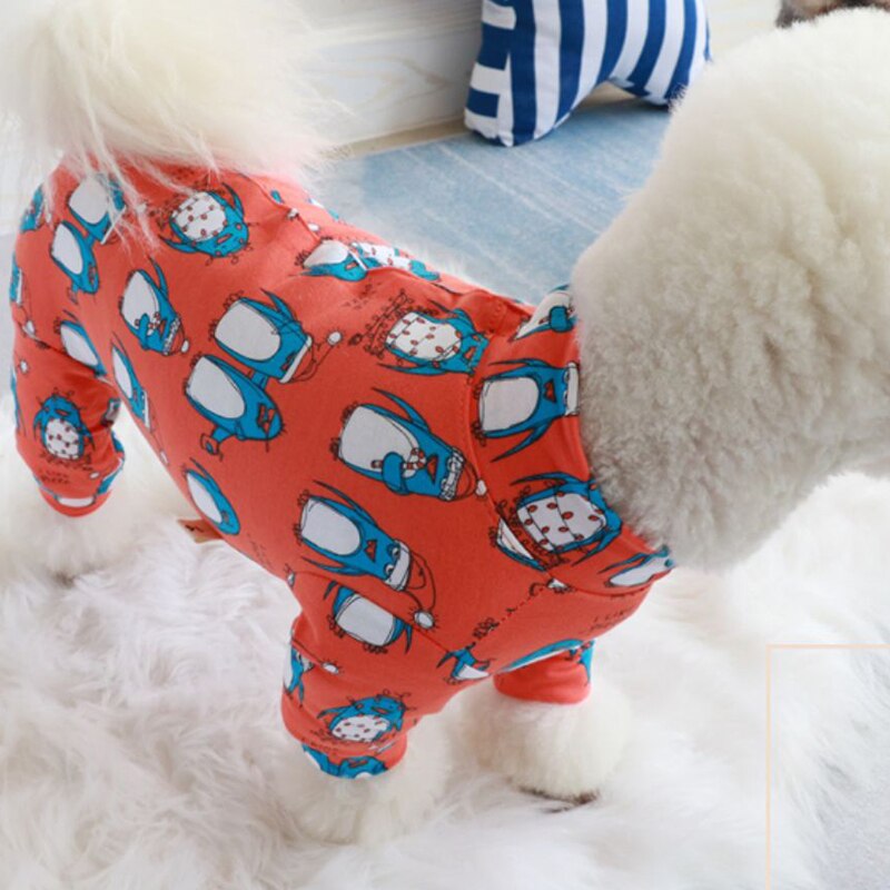 Mono fino para perro mascota, ropa 100% de algodón para cachorro, mono protector para el vientre, pijama de manga larga para perros pequeños, sudadera para Chihuahua