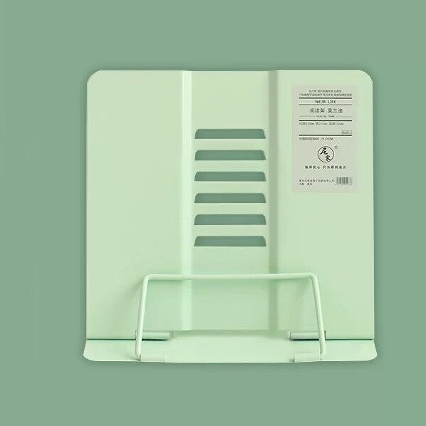 MINKYS-soporte plegable Morandi para libros, base de Metal para leer libros, ajustable, material de papelería Kawaii para escuela y oficina: green
