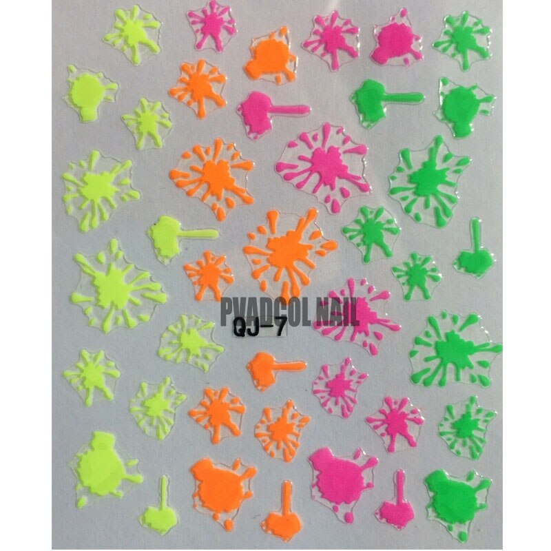 Nail art 3d dekal klistermärken neon linjer stjärnor sommar naglar självhäftande manikyr akryl designs verktyg
