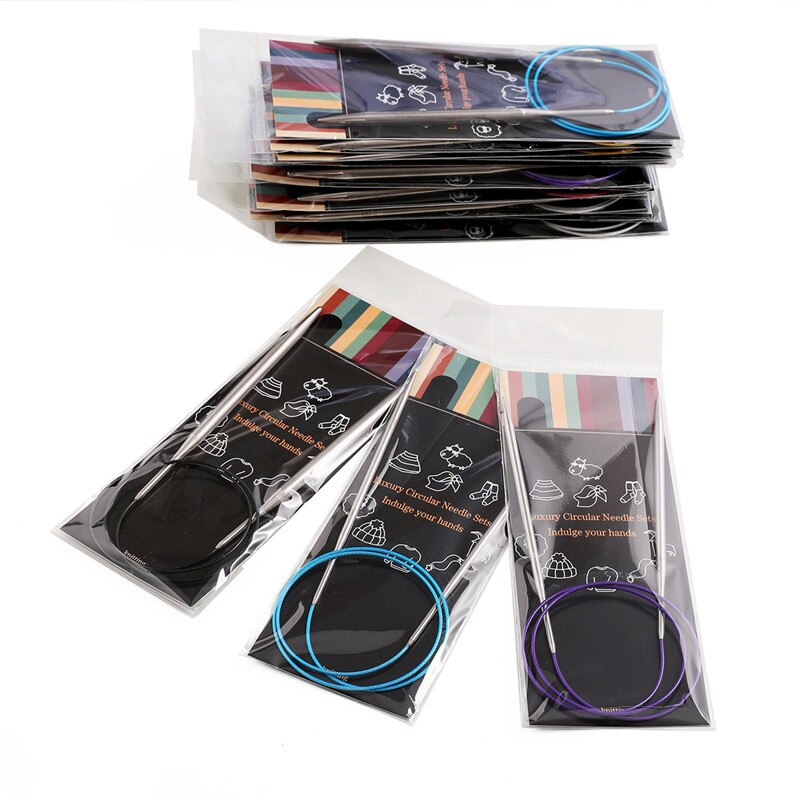 KOKNIT Rvs Breinaalden 14 stks 40-120 CM 2.25-10.0mm Ronde Dubbele Punt Breinaalden Haken DIY Weave Gereedschap