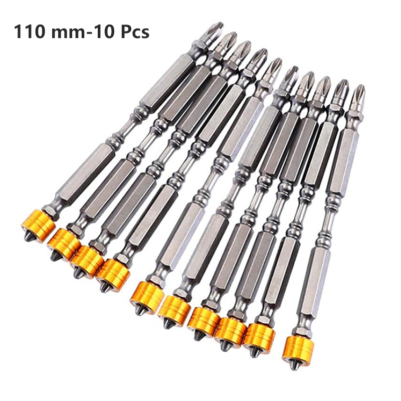 5/10 Stück PH2 magnetische Schraubendreher-Bits Kreuzschlitz 1/4 Zoll Sechskantschaft mit Magnetring für Elektroschrauber: Grey