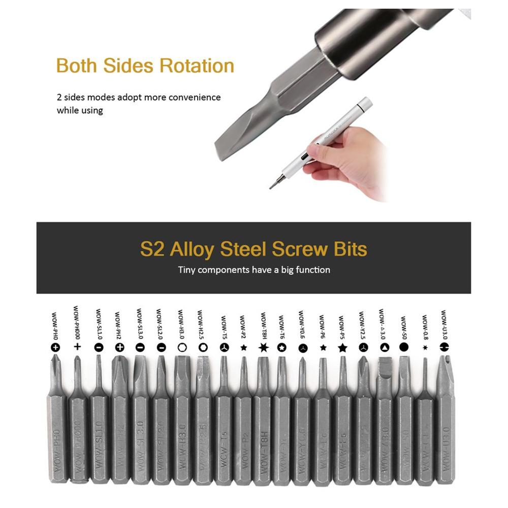 Xiaomi Mijia Wowstick 1F zawodowiec śrubokręt Ultraprecise zestawy śrubokręt głowy uchwyt zestaw samolot płyta główna telefon naprawa narzędzia