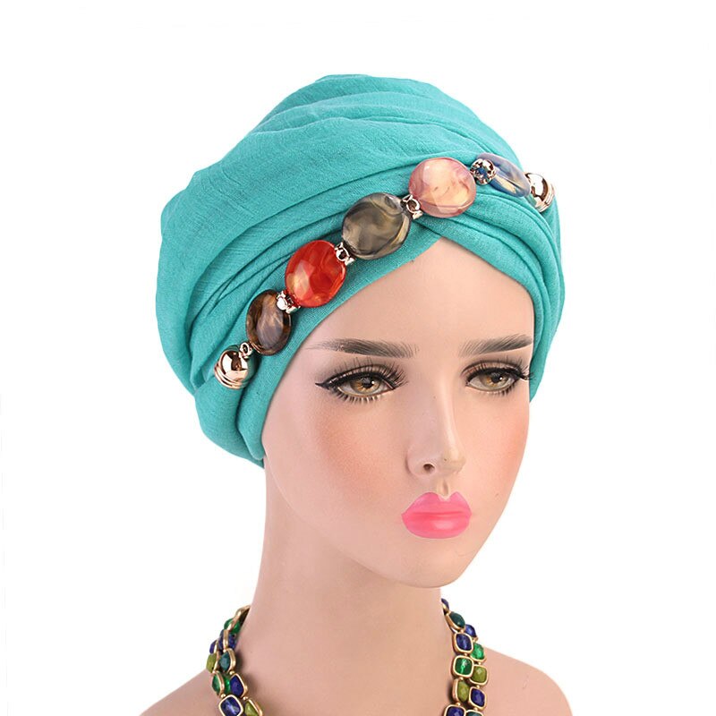 femmes multi-style bijoux collier perles écharpe Hijabs chapeau Voile dame intérieure Hijabs Turban casquette tête musulmane foulards Hijab