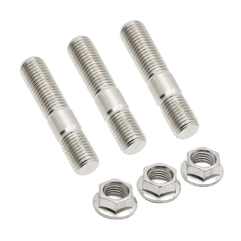 3/6/8Set 10 Mm Uitlaat Studs &amp; Gekarteld Noten Kit M10x1.25 Spruitstuk Flens Voor Toyota Nissan &amp; Sommige Honda