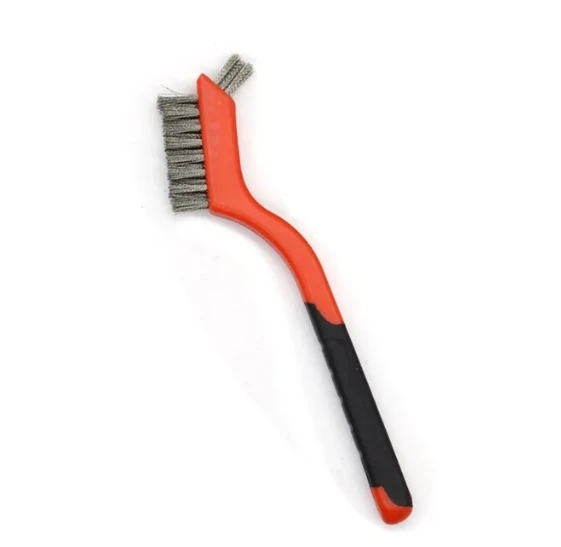 17,8 cm große Edelstahlbürste, Durcheinander-Reinigungsbürste, Polieren, Rostentferner, Metalldraht, Entgraten, Reinigungswerkzeug: Burgunderrot
