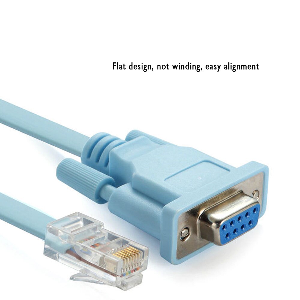 Blue 1.8m DB 9Pin RS232 Serial To RJ45 CAT5 Ethernet Adapter LAN Console Cable Routers Network Cable CAT5 Adaptador For PC 1.8M