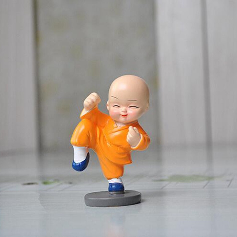 4 stks/partij shaolin tempel Gongfu Boeddhistische Monnik Hars Beeldje Ambachten Thuis Decoratieve Ornamenten Miniaturen Ambachten Creatieve