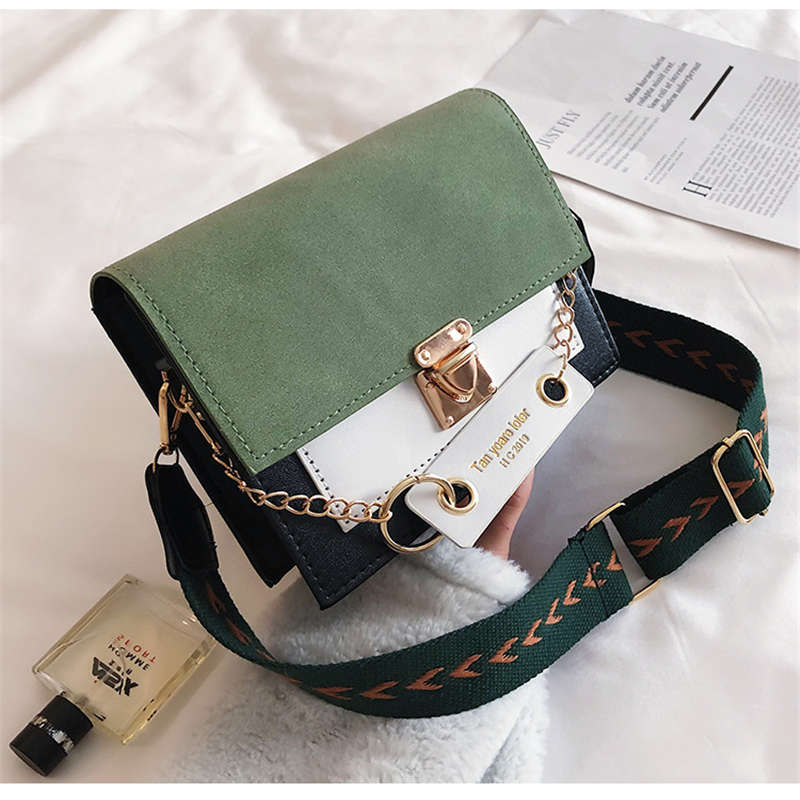 Crocodile Pattern Shoulder Women's Matte Contrast Color Shoulder Messenger Bag Small Square Bag Сумка Женская