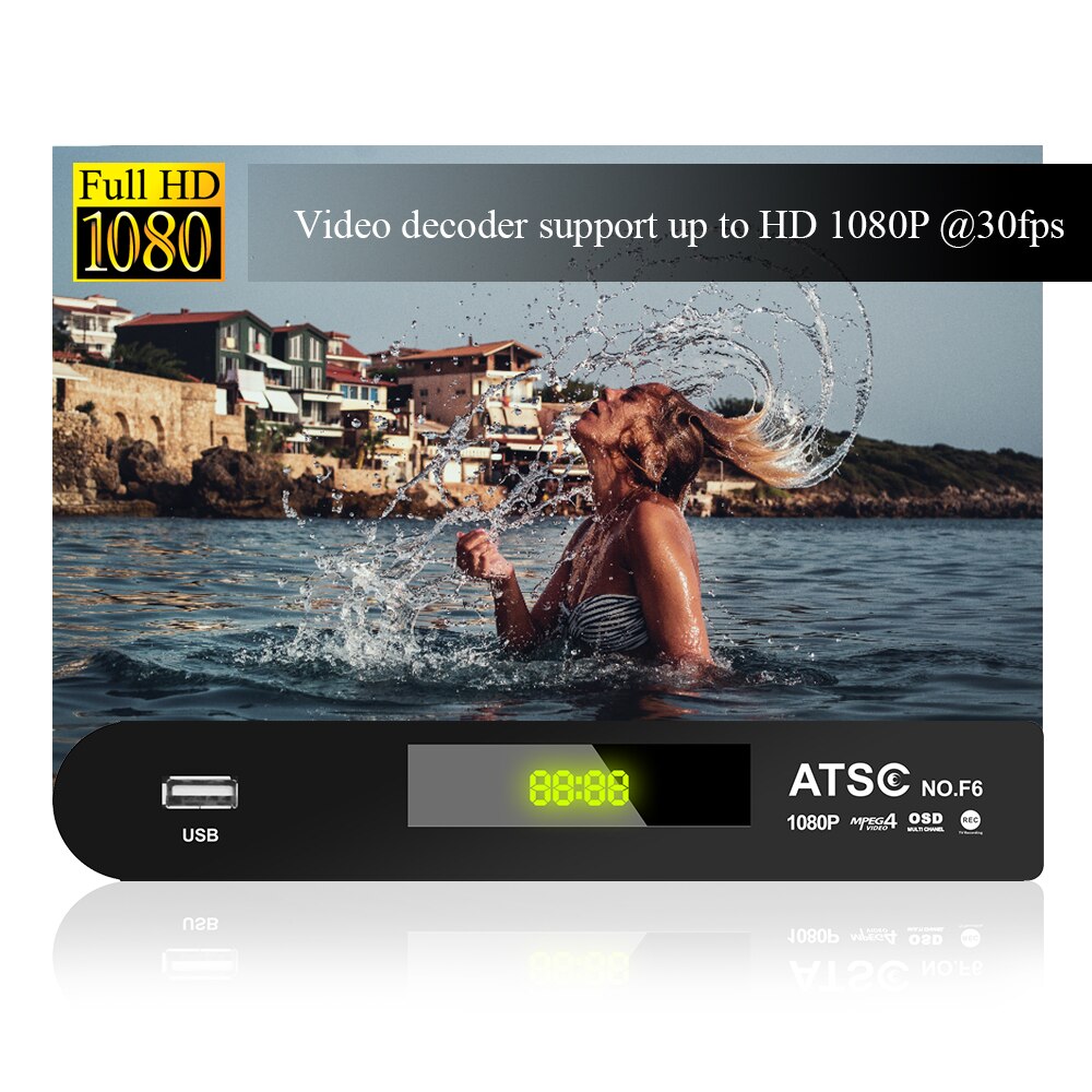 USA Sell ATSC Digital Terrestrial Converter TV Box TV Tuner full hd H.264 1080P Recording Pause Live Set Top Boxes support Dolby