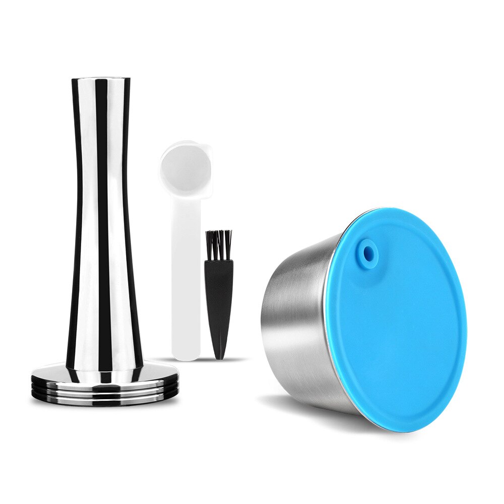 STAINLESS STEEL Metal Reusable Dolce Gusto Capsule Compatible With Nescafe Coffee Machine Refillable Dolci Filter Dripper Tamper: set