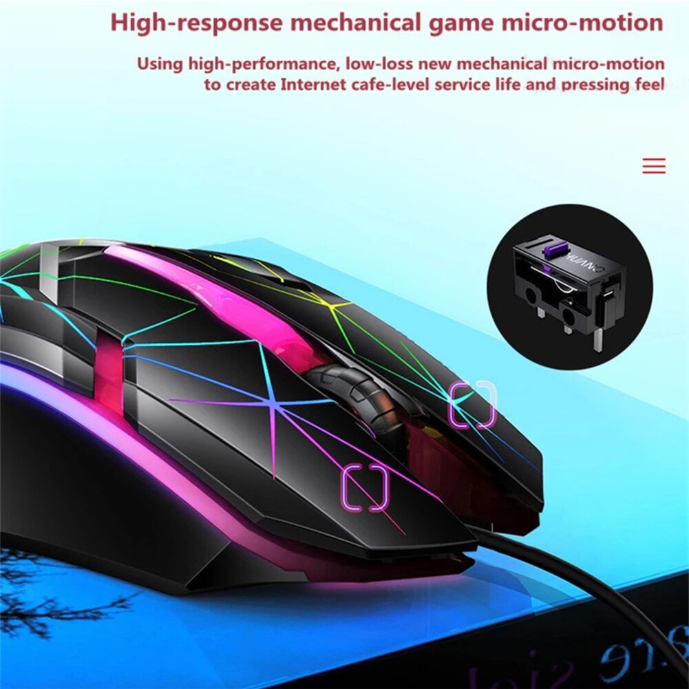 Usb Wired Gaming Mouse Led Light 1200Dpi Optische Computer Muis 3 Sleutels Ergonomische Muizen Night Glow Mechanische Muis Voor pc Laptop