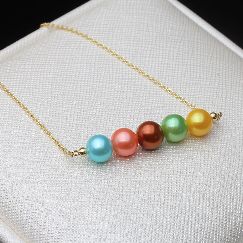 RIANCY trendy pearl jewelry natural Multicolor pearl pendant freshwater 925 sterling silver pearl necklace for women wedding