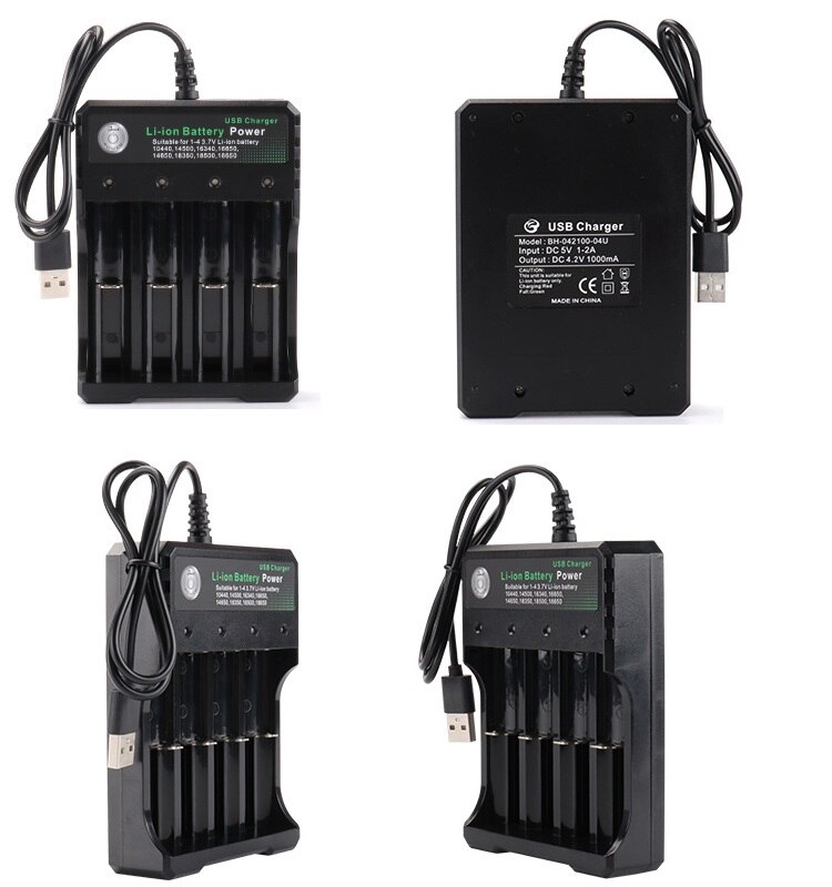 Battery Charger Dc Adapter 18650 Li-Ion Batterij 4 Slots Opladen Voor 10440 14500 16340 16650 14650 18350 18500 18650 Batterij