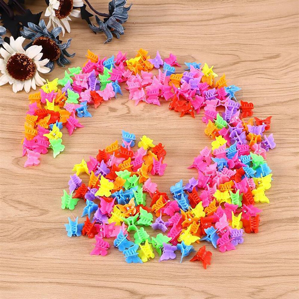 20/50/100Pcs Baby Meisje Vlinder Haar Clips Gemengde Kleur Mini Haar Klauwen Haarspelden Haarspeldjes Kaak hoofddeksels Koreaanse Haaraccessoires