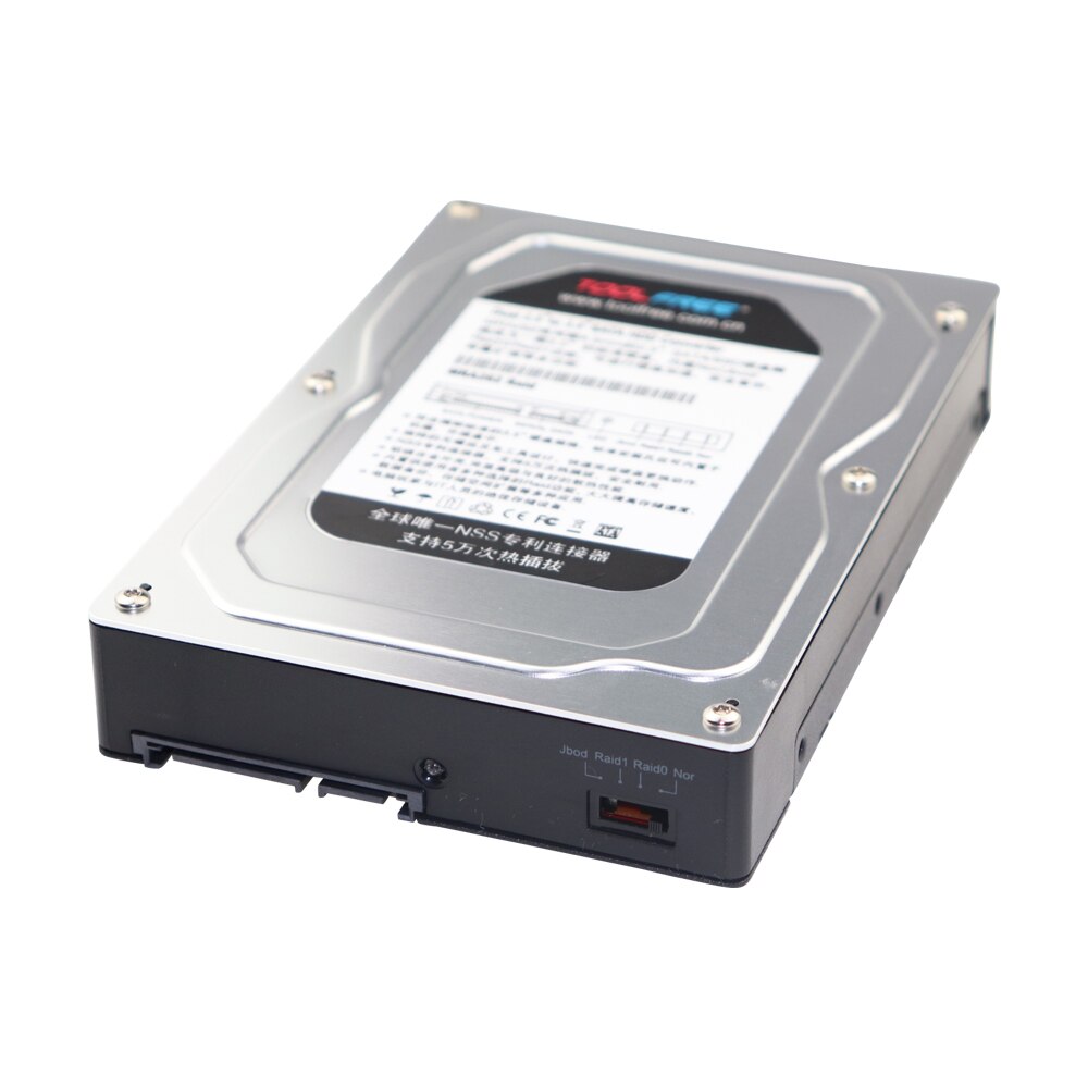 Carcasa adaptadora de disco duro SATA de 2,5 a 3,5 pulgadas, sin herramientas, compatible con SATA III, RAID 0, RAID 1, JBOD, Nord