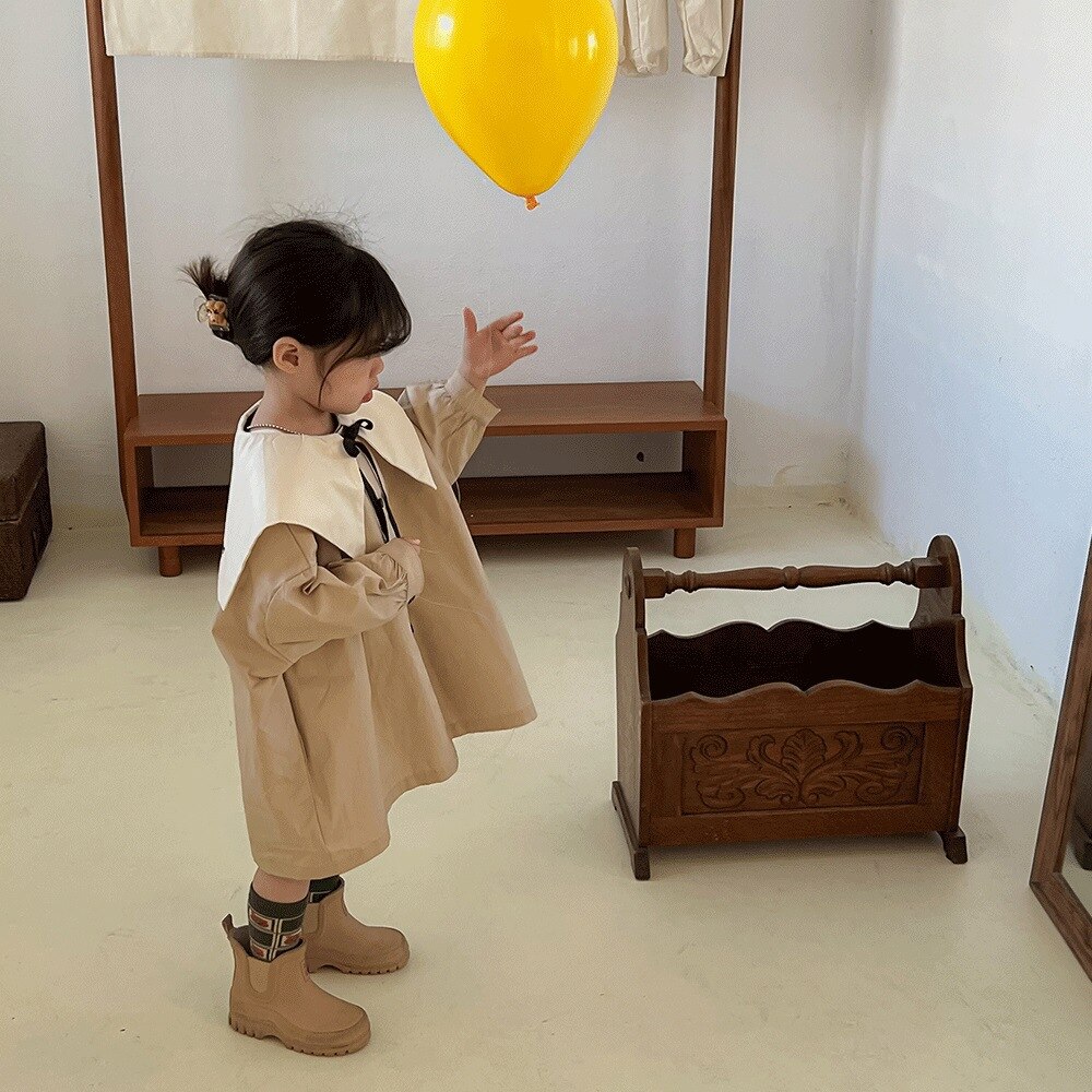 1160D Cardigan per abiti da ragazza cappotto allentato per ragazze primaverili e autunnali colletto rovesciato abito da ragazza cappotto da College