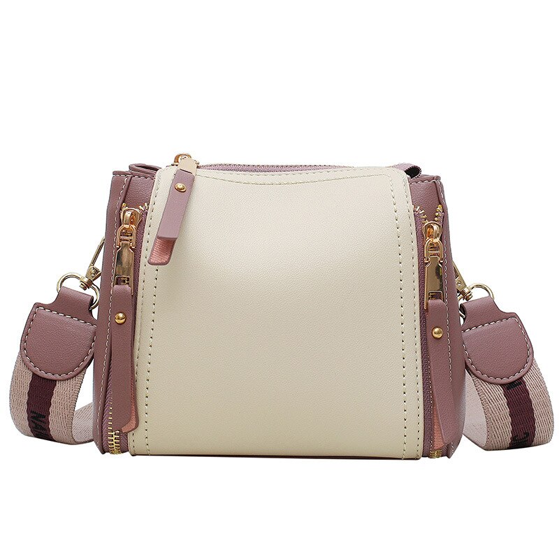 Tassen Voor Vrouwen Emmer Zak Vrouwen Contrast Kleur Schouder Tas Crossbody Tassen Voor Vrouwen Luxe Vrouwen Tassen: Creamy-white