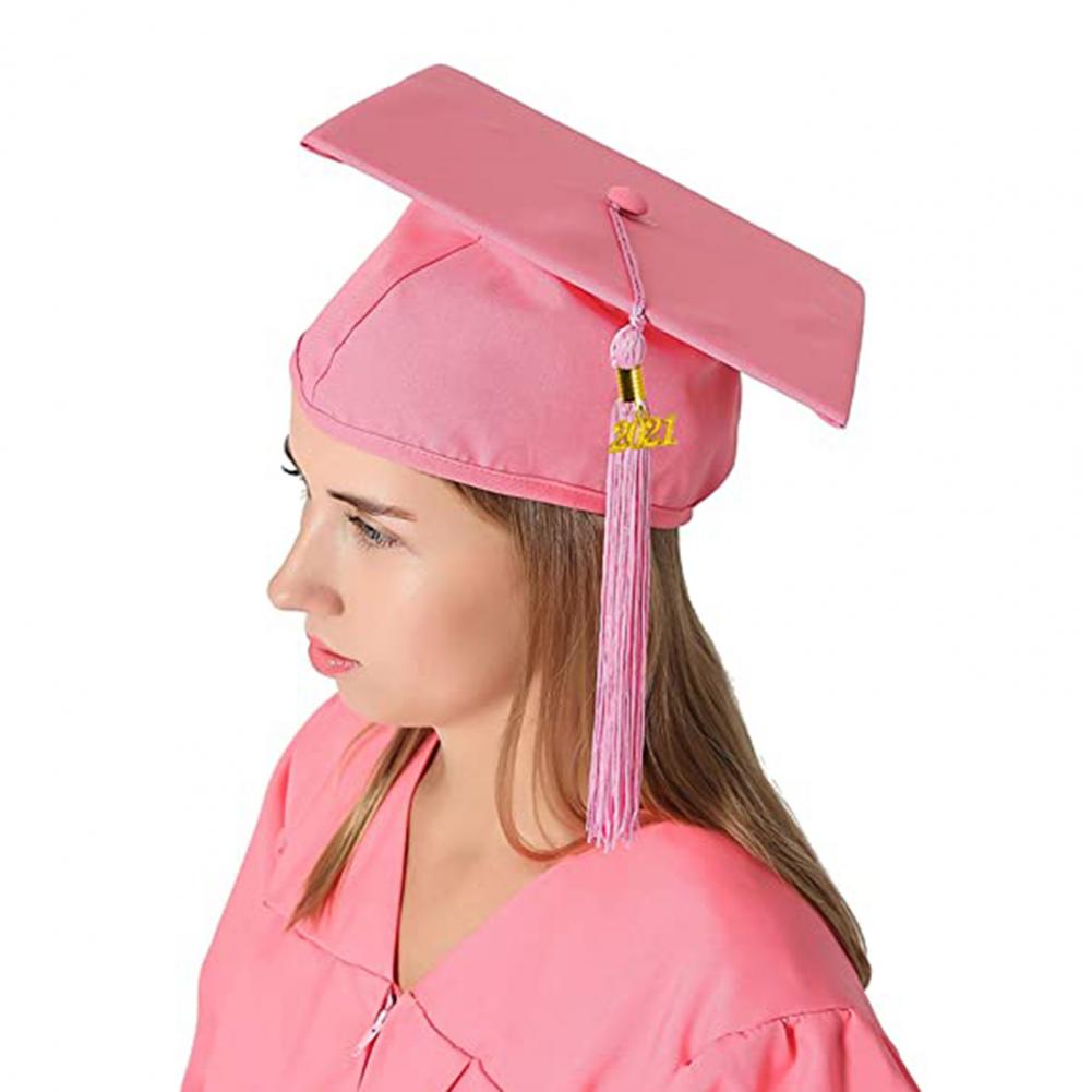 Graduation Hat Unisex Decorative Polyester Adult Graduation Tassel Cap for Bachelor Graduation Party Academic Hat