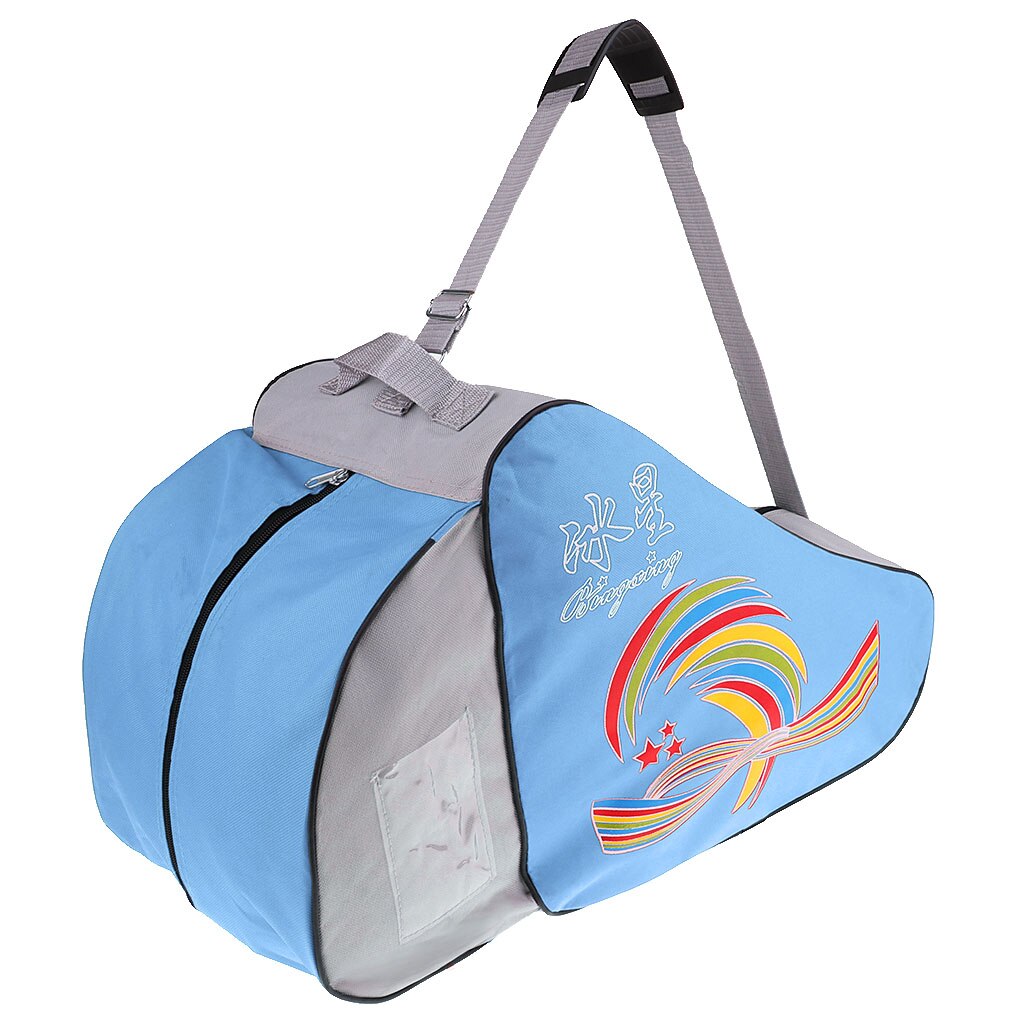 Ice Skate Tas Premium Nylon Pouch Case Te Dragen Rolschaatsen Inline Voor Kids & Volwassenen, met Speciale Patroon: Blue