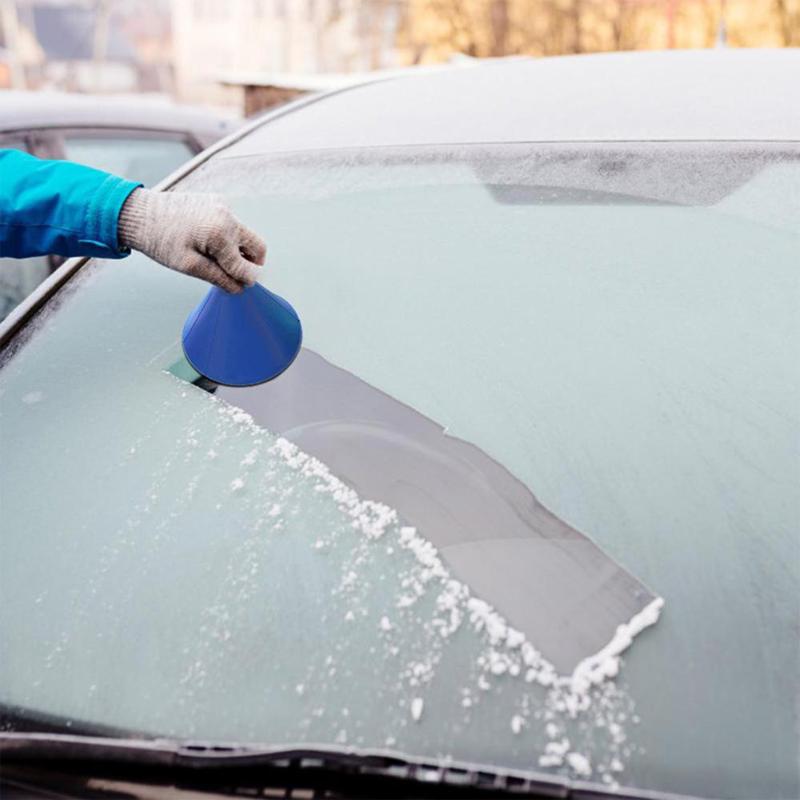 Auto Car Magic Window Windshield Car Ice Scraper Shaped Funnel Snow Remover Deicer Cone Deicing Tool Scraping ONE Round