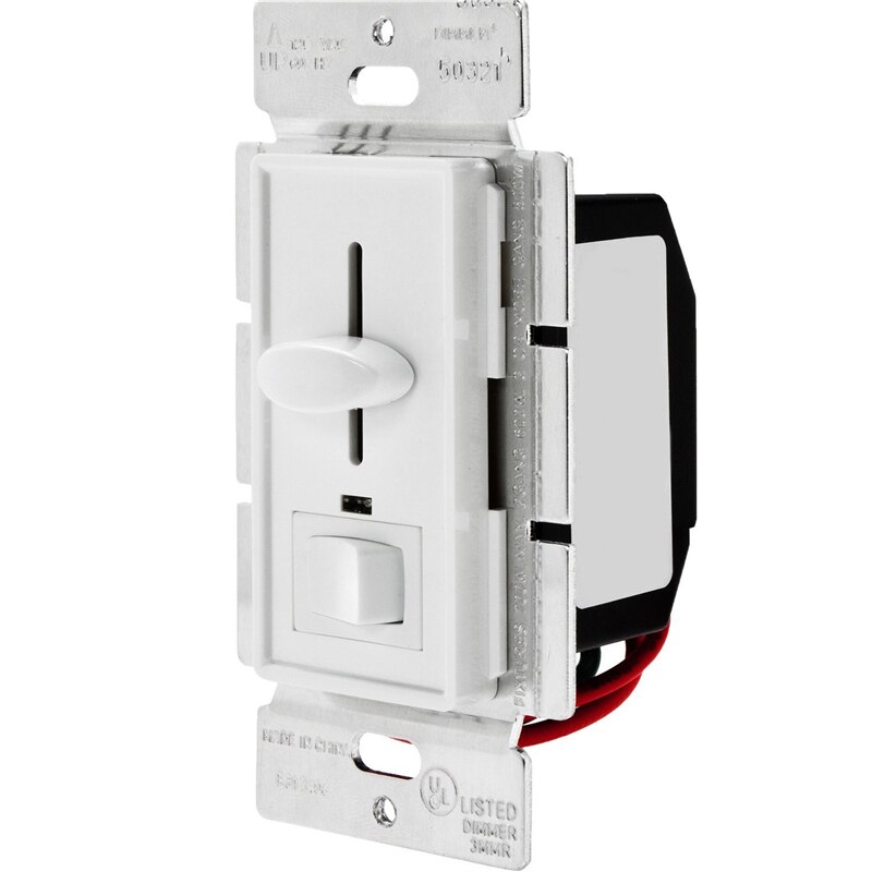 LUSTREON AC120V 600W 3 Way LED Slide Dimmer Wall Switch for Dimmable Sliding Controller Incandescent Halogen Energy Saving