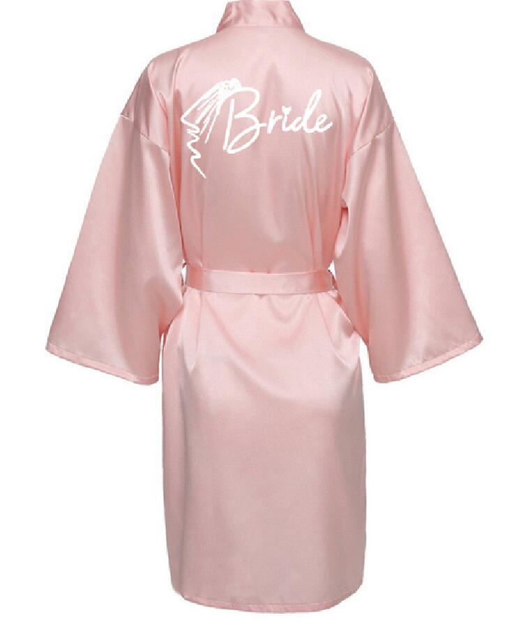 Bata de novia para equipo de de boda con letras negras, pijama de satén tipo kimono, albornoz de dama de honor SP036: XL / Azul