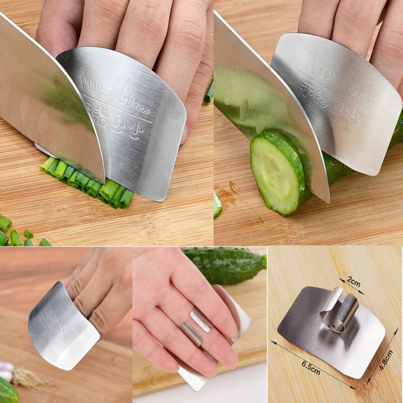 Uk fingerbeskytter i rustfrit stål køkkenhåndskåret sikkert beskyttelsesværktøj fingerbeskyttere