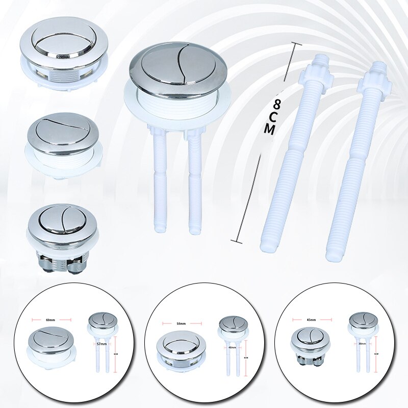 Universal Round Toilet Button Toilet Cistern Flush Switch Old Style Pump Single Double Button Accessories