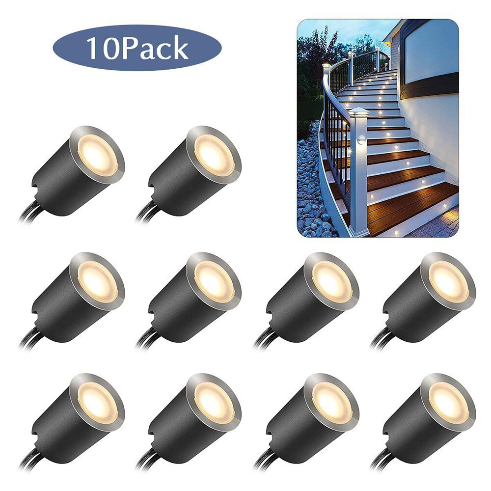 Cool White 12V Outdoor Landscape Garden Patio LED Deck Recessed Lights Waterproof