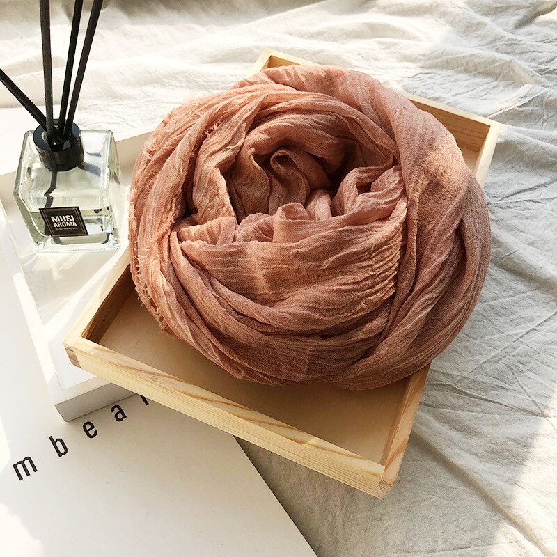 Japanese Style Linen Cotton Tassel Scarf Men Scarf Bufandas Solider Color Spring Autumn Warm Soft Kroean Style Scarves