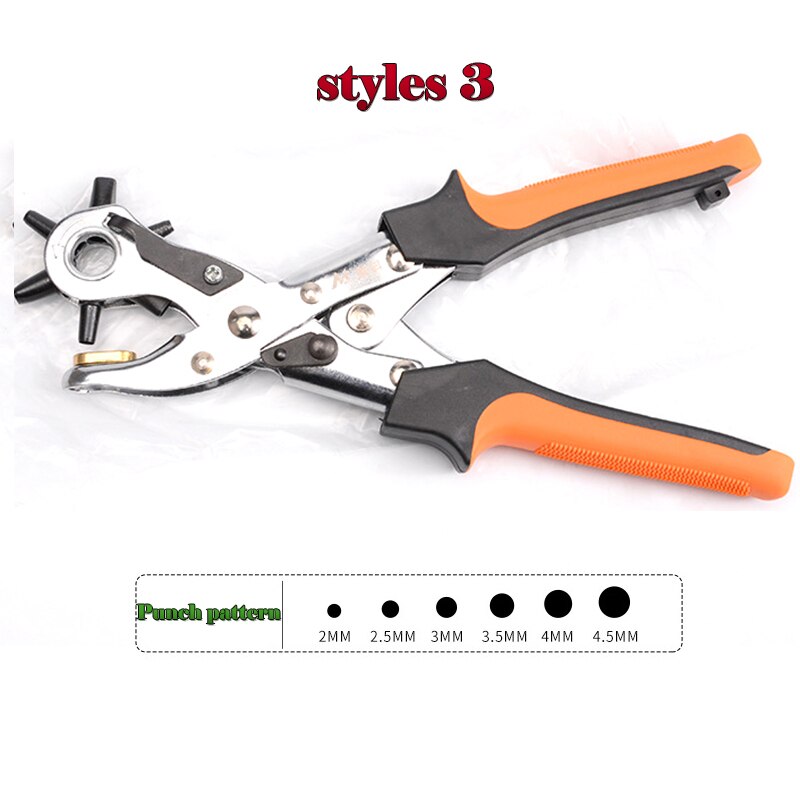Punch Plier Hole Punching Machine Round Hole Perforator Tool Make Hole Puncher For Watchband Cards Leather Belt: styles 3