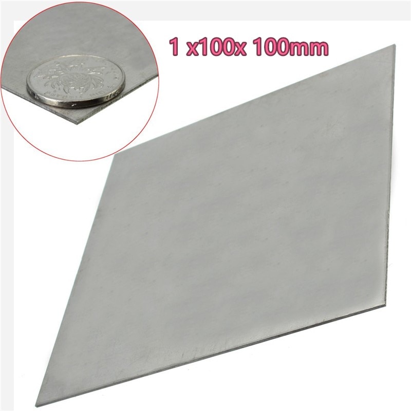 1mm x 100mm x 100mm Titanium Metal Plate Titan Platte Sheet Gr.5 Gr5 Grade 5 Ti Temperature 400-600 Degree Corrosion Resistance