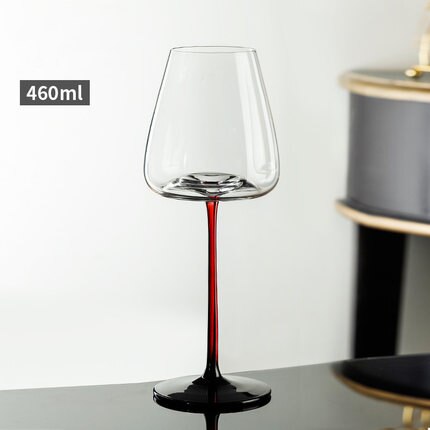 Lead-Free Crystal Wine Glass Red Black Base Goblet Home Drinkware Party Bar Beer Wine Glass Water Cup Drinkware Personality Cup: 460ML 1PCS