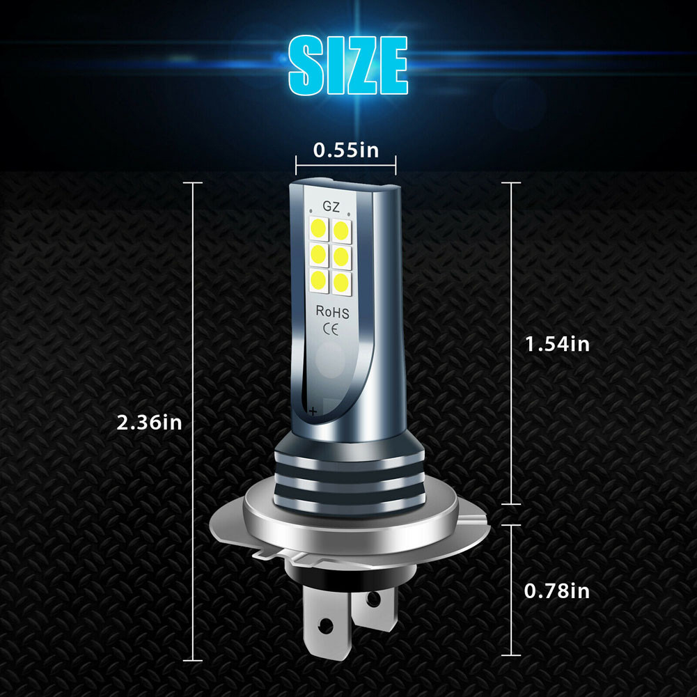 H7 LED-Scheinwerferlampe, 12 V, 24 V, Auto-Nebelscheinwerfer, IP67, wasserdicht, LED-Scheinwerferlampe, superhell, weiß, 1000 lm, für Fahrzeugzubehör